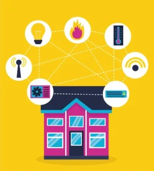 Infographic with a yellow background titled “Switching Energy Providers? Here’s Everything You Need to Know.” On the left, the title and website "dealexpert.com.au" are prominently displayed in bold blue and black text. On the right, a colorful house is connected by dotted lines to circular icons representing utilities like light bulbs, fire (gas), thermostats, air conditioning, internet signals, and a fan, symbolizing different energy services. The Deal Expert logo appears at the top left.